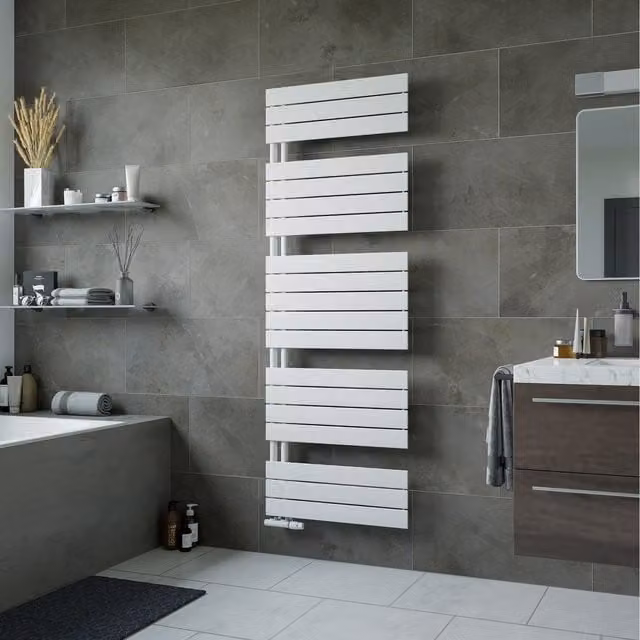 Agadon Panio UP Steel Towel Radiator, White, H 172 x W 60 x D 60 cm