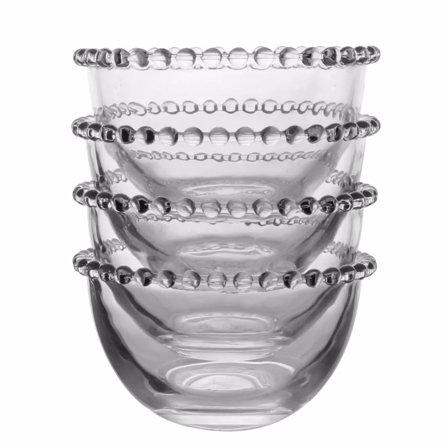 Dibor Bella Perle Set of 4 Clear Glass Dessert and Trifle Bowls, H7 x W13 cm – 2
