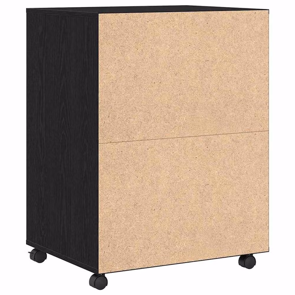 Berkfield Home Rolling Cabinet in Black Oak with Roll Shutter Doors, W: 60 cm, D: 48 cm, H: 81 cm – 4