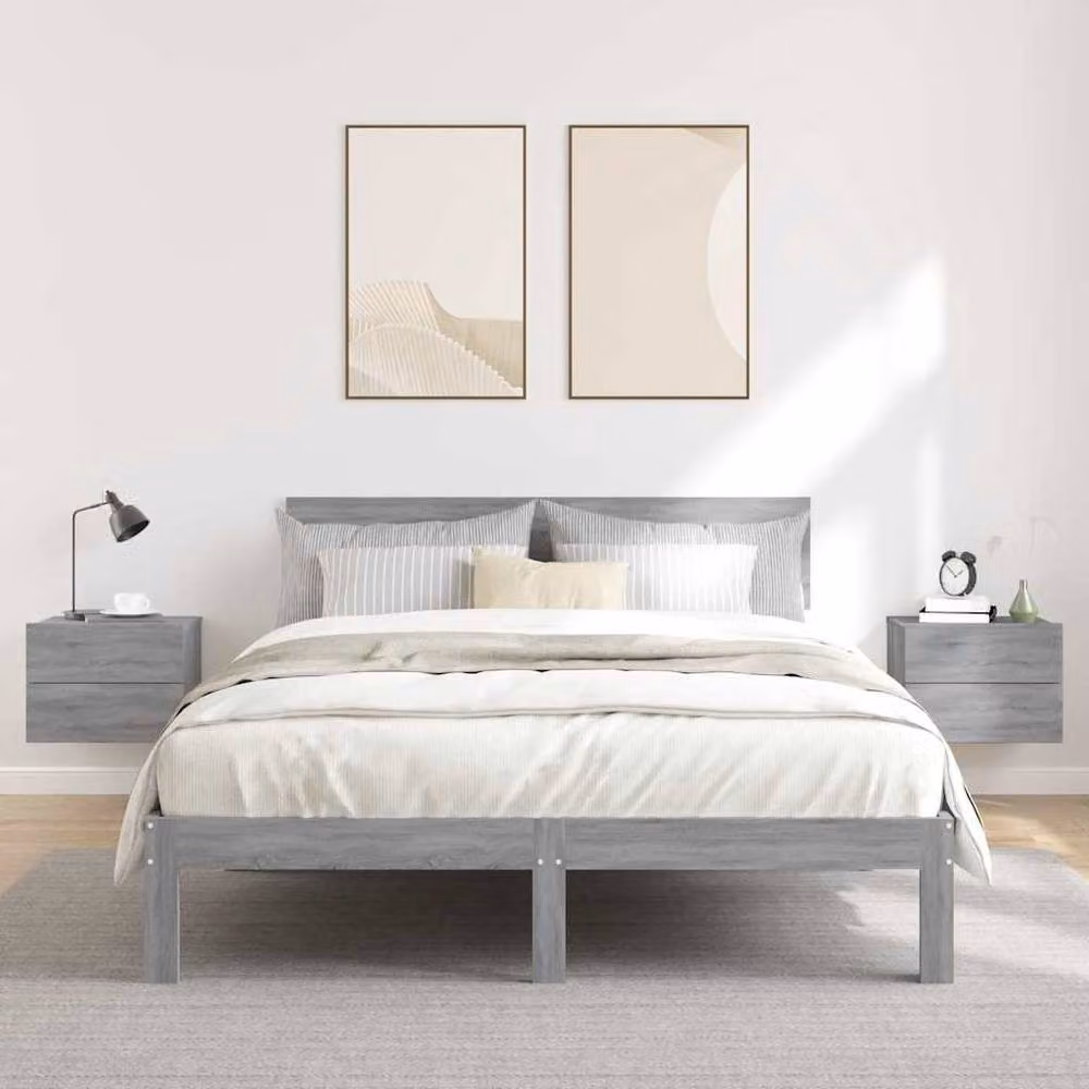 Berkfield Home Set of 2 Grey Sonoma Bedside Cabinets, W/D/H: 40 x 30 x 30 cm – 2