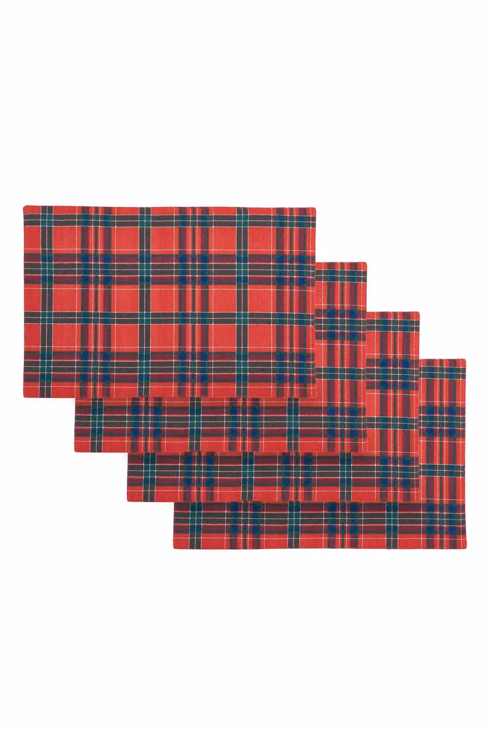 Catherine Lansfield Christmas Tartan Check Cotton Dining Placemats, 4 Pack, Red – 3