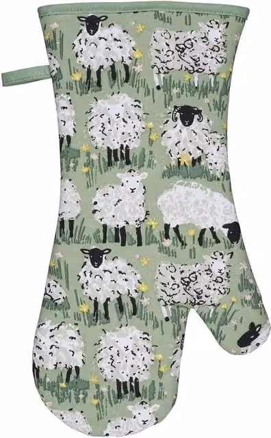 Ulster Weavers Woolly Sheep Animal Print Gauntlet Oven Glove in Green – 1