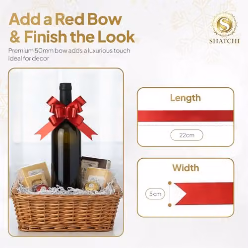 Shatchi Red Pull Bows, 60 Pack, 5 cm Diameter for Party, Christmas and Wedding Decorations – 2