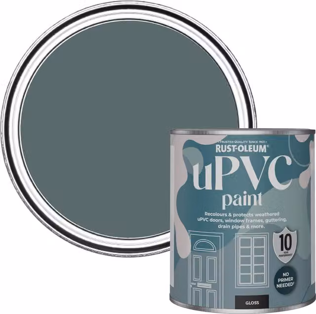 Rust-Oleum UPVC Paint in Gloss Finish, Deep Sea Green Blue, 0.75 l