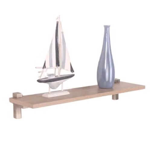 Core Products Slim Oak Wall-Mounted Shelf with L-Shape Bracket, Width: 60 cm