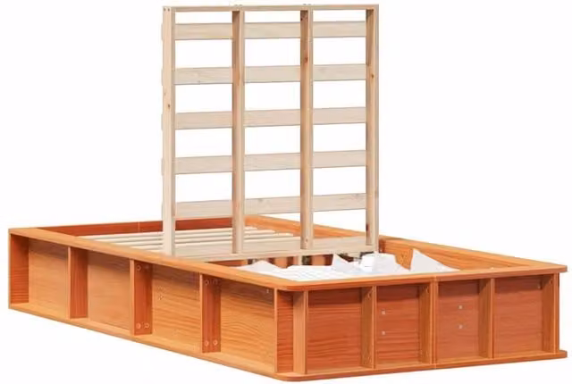 Berkfield Home Beautiful Bed Frame with Lift Up Storage in Waxed Brown Solid Pine Wood, W/D/H: 90 x 200 cm