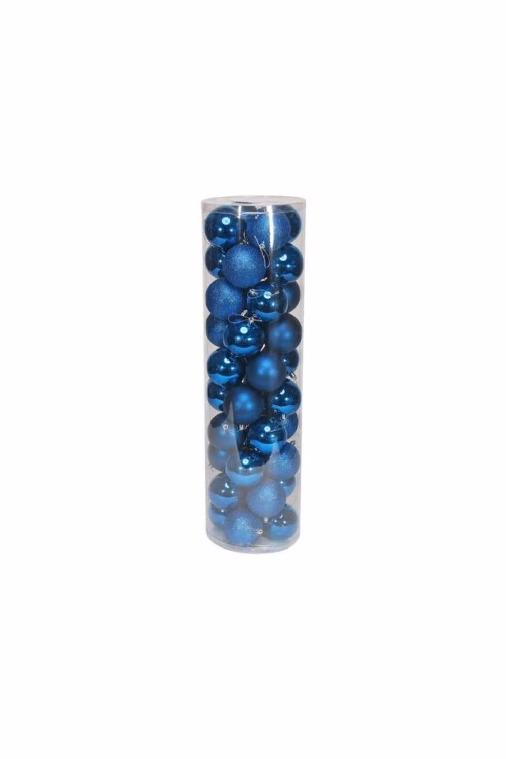 KDMD 48 Blue Christmas Baubles with Matt, Shiny and Glitter Finishes, Diameter: 8 cm – 2