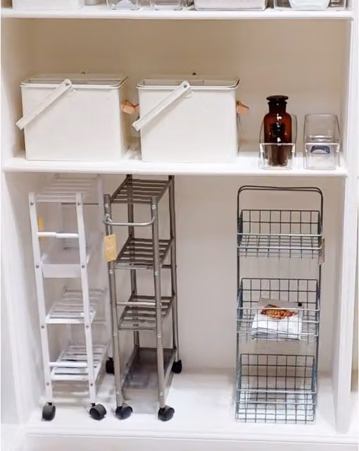 Romm Set of Two Slim Transparent Freestanding Kitchen Organisers