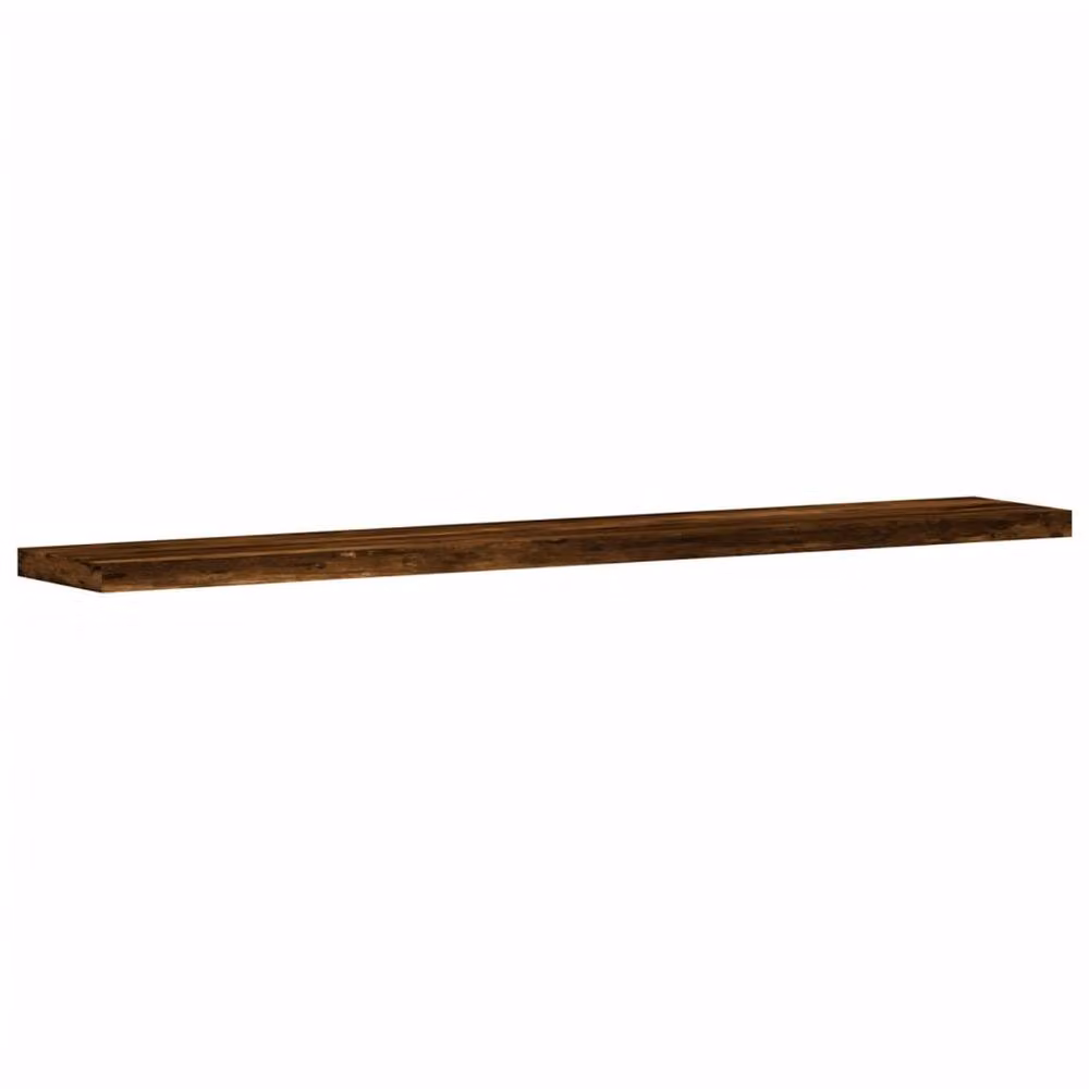 Berkfield Home Wall Shelves, 4 Piece Set in Smoked Oak Brown, W: 60 cm, D: 10 cm, H: 1.5 cm – 3