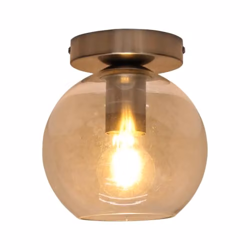 First Choice Lighting Barnum Set of 2 Glass Globe Ceiling Light Fittings in Silver and Transparent – 3