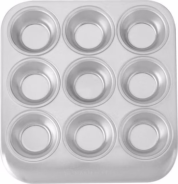 MasterClass Aluminium 9-Hole Muffin Tray, Silver