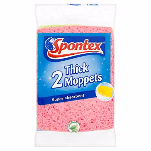 Spontex Thick Moppets Pink, Pack of 6 (Total 12 Moppets)