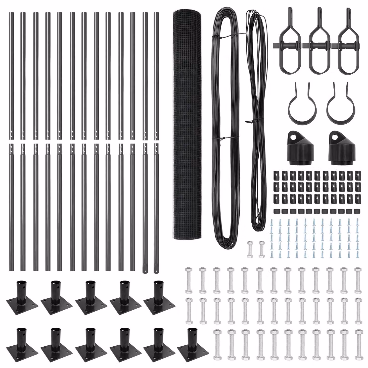 Berkfield Home Grey Steel Welded Wire Fence with 13 Flanged Posts, 1 x 25 m – 4