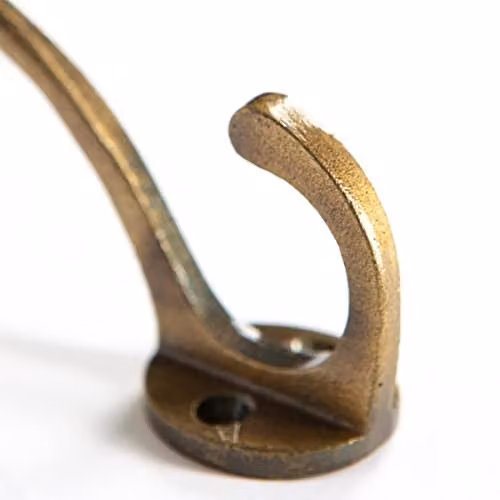 Hammer and Tongs Brass Hat and Coat Hook, Gold, H 80mm x W 25mm, Pack of 5 – 2