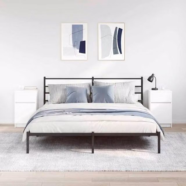 Berkfield Home Set of 2 Durable White Bedside Cabinets, W/D/H: 39 x 35 x 65 cm