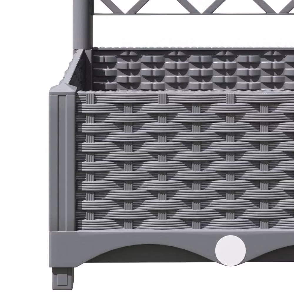 Berkfield Home Garden Planter with Trellis in Light Grey, W/D/H: 40 x 40 x 121.5 cm – 4