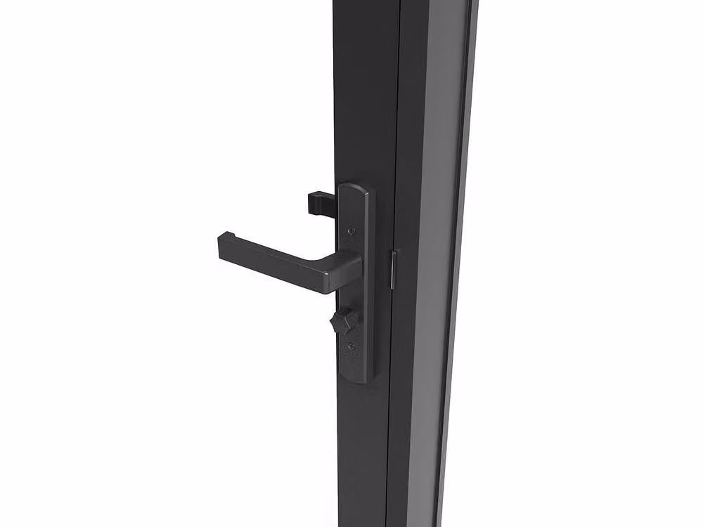 Loxton Reversible Door Unit in Black Aluminium and Tempered Glass, H: 204 cm, W: 93 cm – 3