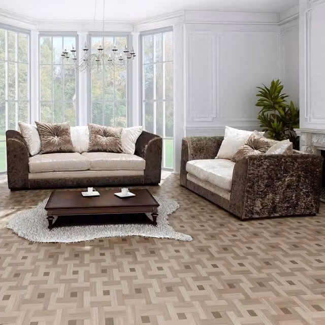 Furniture786ltd Swift Crushed Velvet 3 and 2 Seater Sofa Set in Brown