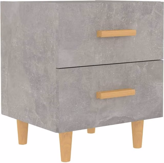 Berkfield Home Bedside Cabinet in Grey and Brown, W: 40 cm, D: 35 cm, H: 47.5 cm – 1