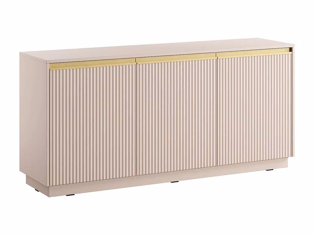 POSINIA Modern Buffet with 3 MDF Doors in Beige and Gold – 2