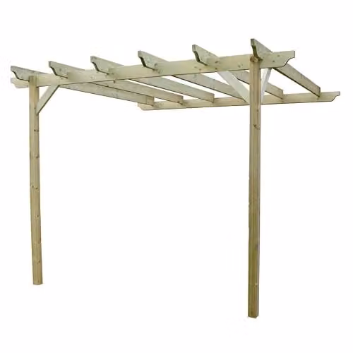 Buttercup Farm Wall Mounted Wooden Garden Pergola in Light Green, W: 300 cm, D: 180 cm, H: 270 cm – 1