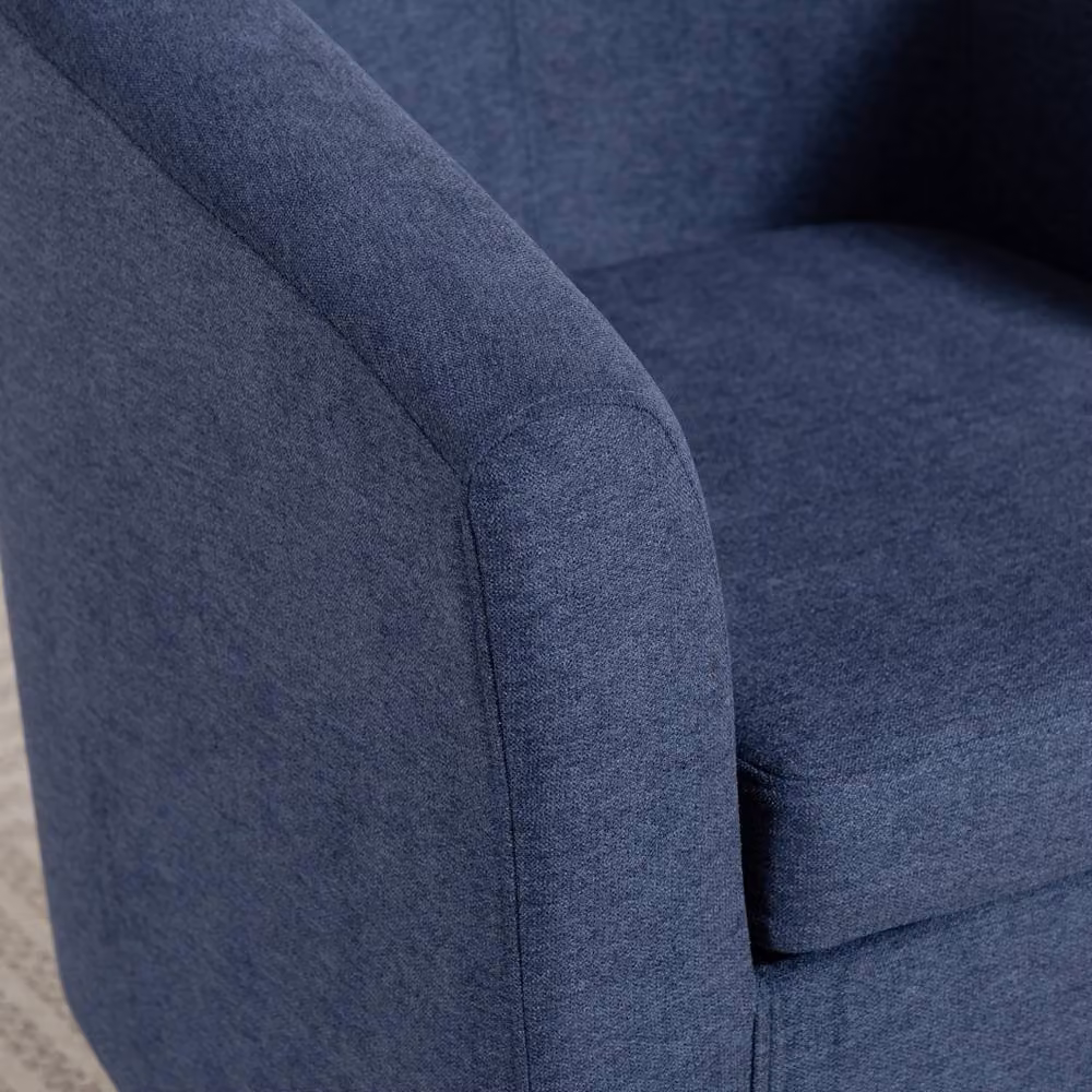 Artemis Home Millie Blue Fabric Tub Accent Chair with Armrests and Solid Wood Frame – 2