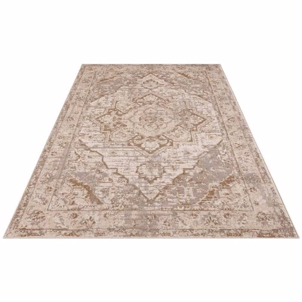 THE RUGS Terrain Designer Shortpile Medallion Rug in Beige, W: 120 cm, D: 80 cm – 2
