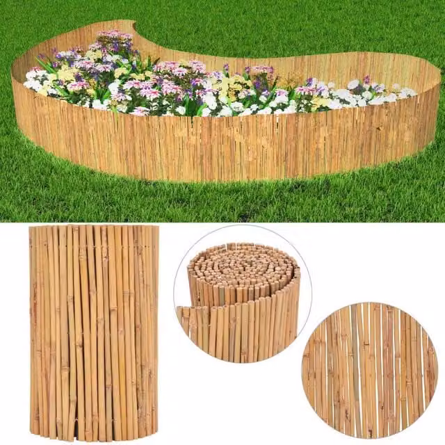 Berkfield Home Woven Bamboo Fence Mat, Brown, W: 500 cm, H: 50 cm – 1