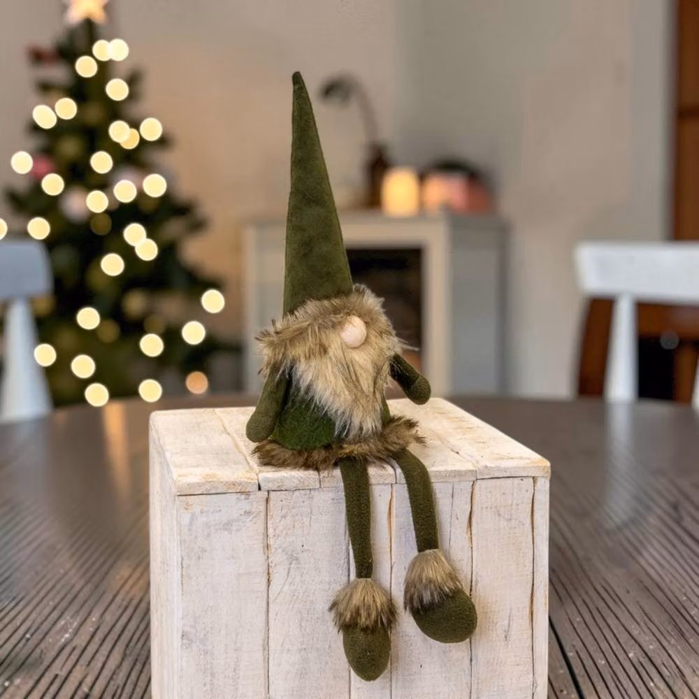 Four Candle Green Fabric Christmas Gonk Decoration, Height: 55 cm – 2