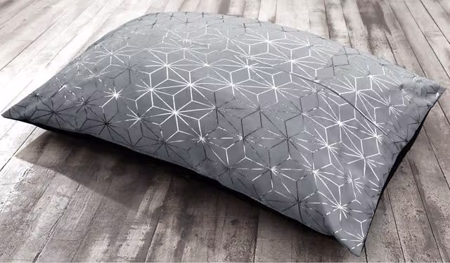 Velosso Modern Rectangular Silver Lounging Cushion with Non-Slip and Shape-Retaining Base
