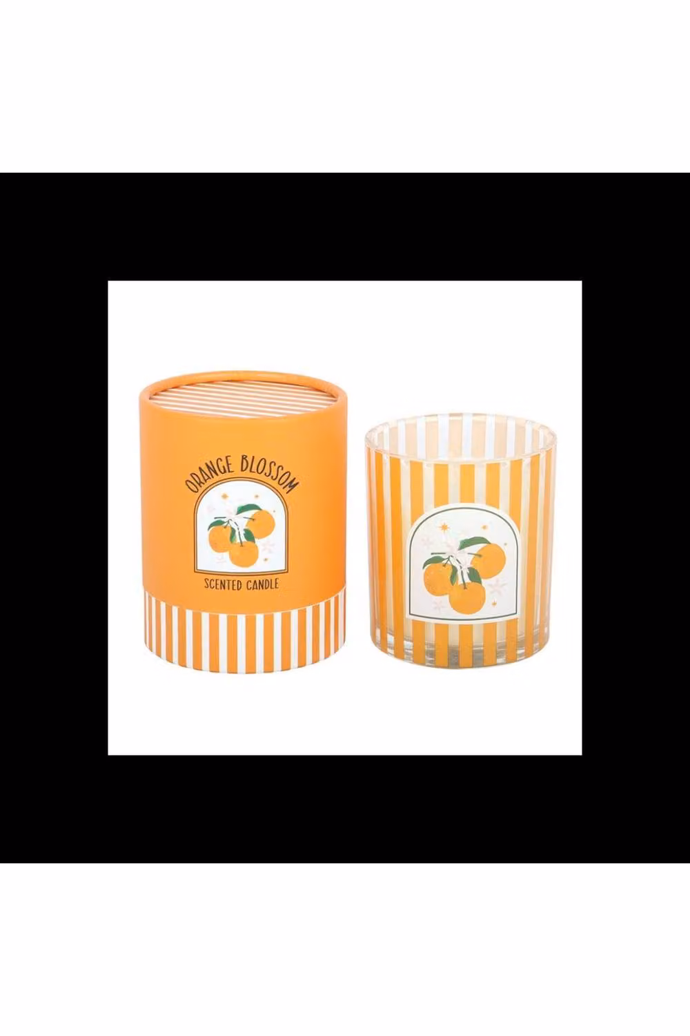 KDMD Orange Blossom Scented Candle in a Striped Glass Jar with Mediterranean Floral and Fruity Notes – 2