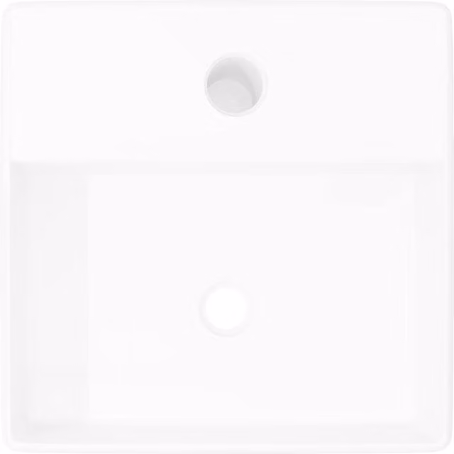 Berkfield Home Elegant Square Ceramic Countertop Bathroom Sink Basin with Faucet Hole, White, W: 38.0 cm, D: 30.0 cm, H: 11.5 cm – 1