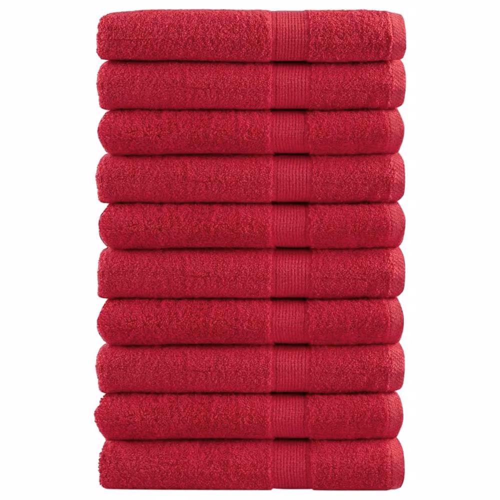 Berkfield Home SOLUND Premium Cotton Sauna Towels, Red, 10 Pack, W: 80 cm, L: 200 cm, 600 gsm – 2