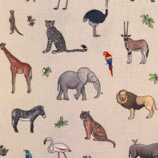 Emma Lawrence Safari Savanah Fabric Linen in Brown, Beige and Multicolour