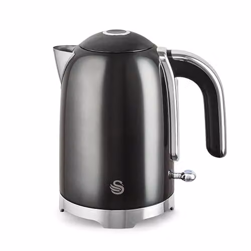 Swan SK19026GRP Solace Cordless Kettle, 1.7 l, 3000W, Stainless Steel with Limescale Filter, Grey – 1