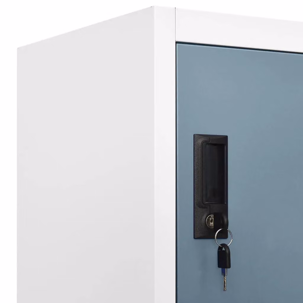 Berkfield Home Modern Steel Locker Cabinet in Light Grey and Dark Grey, W/D/H: 90 x 40 x 180 cm – 3