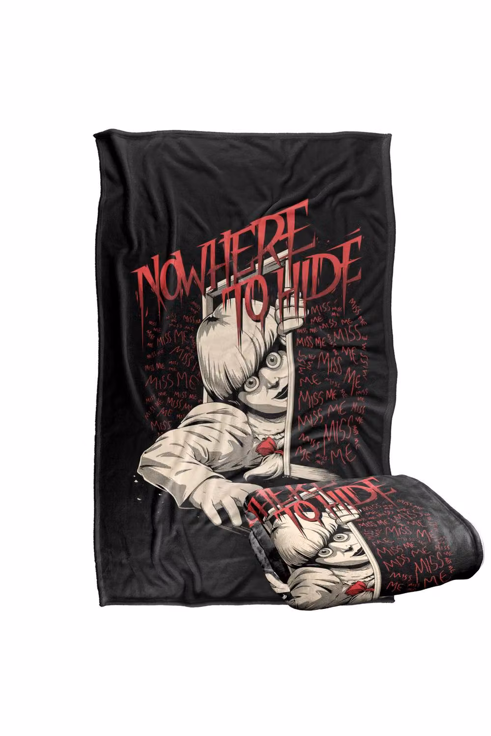 Warner Bros. The Conjuring Last Rites Nowhere To Hide Super Soft Silky Touch Fluffy Throw, Black and Multicolour, Extra Large – 2