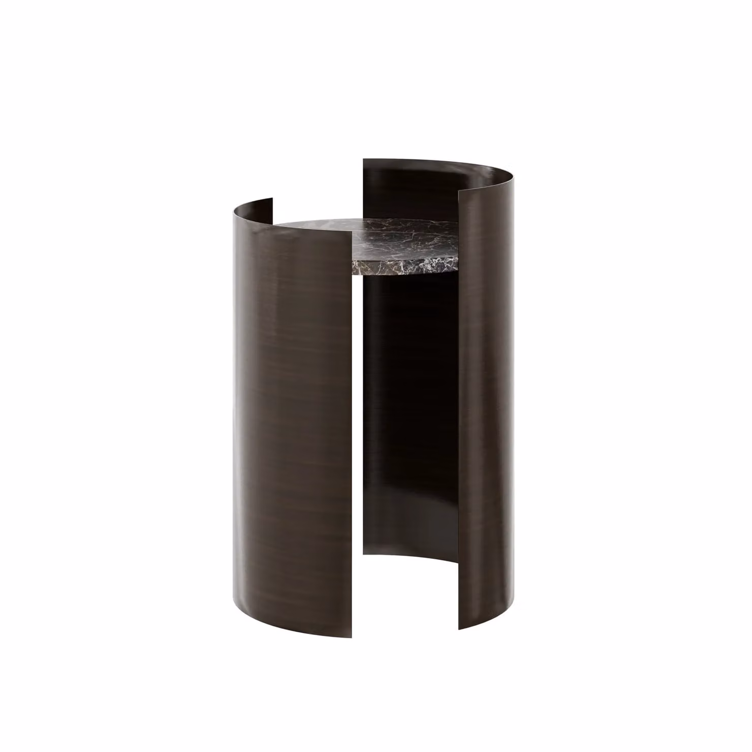 Dome Deco SAGAR Art Deco Marble Side Table in Black