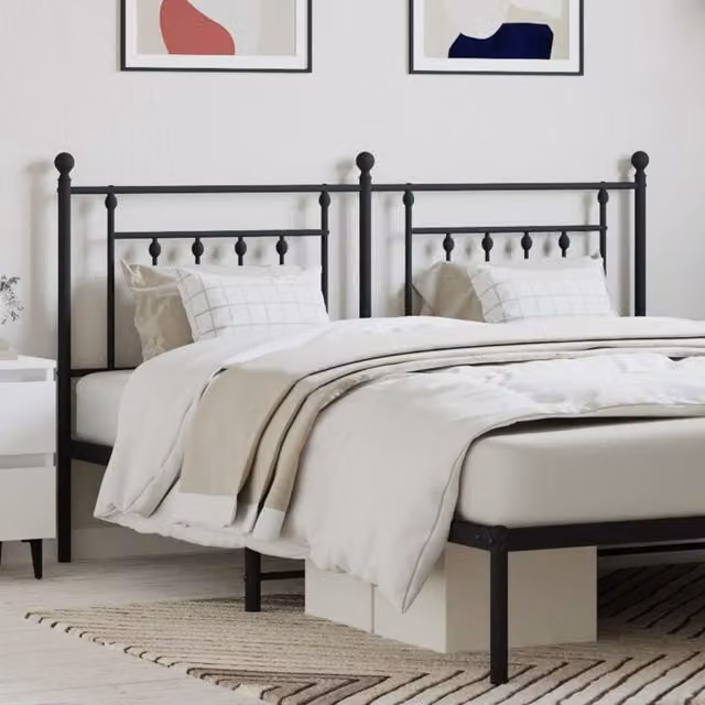 Berkfield Home Classic Metal Headboard in Black, 160 cm – 1
