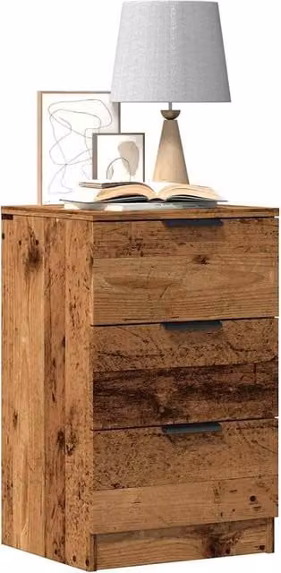 Berkfield Home Bedside Cabinet in Brown Old Wood, W/D/H: 40 x 36 x 65 cm