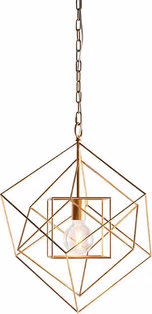 Perch & Parrow Sansa Small Geometric Pendant Light in Gold Leaf