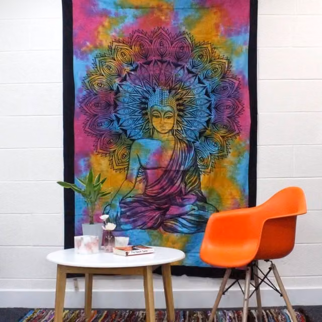 KDMK Handmade Multicolour Elephant Head Cotton Bedspread and Wall Hanging