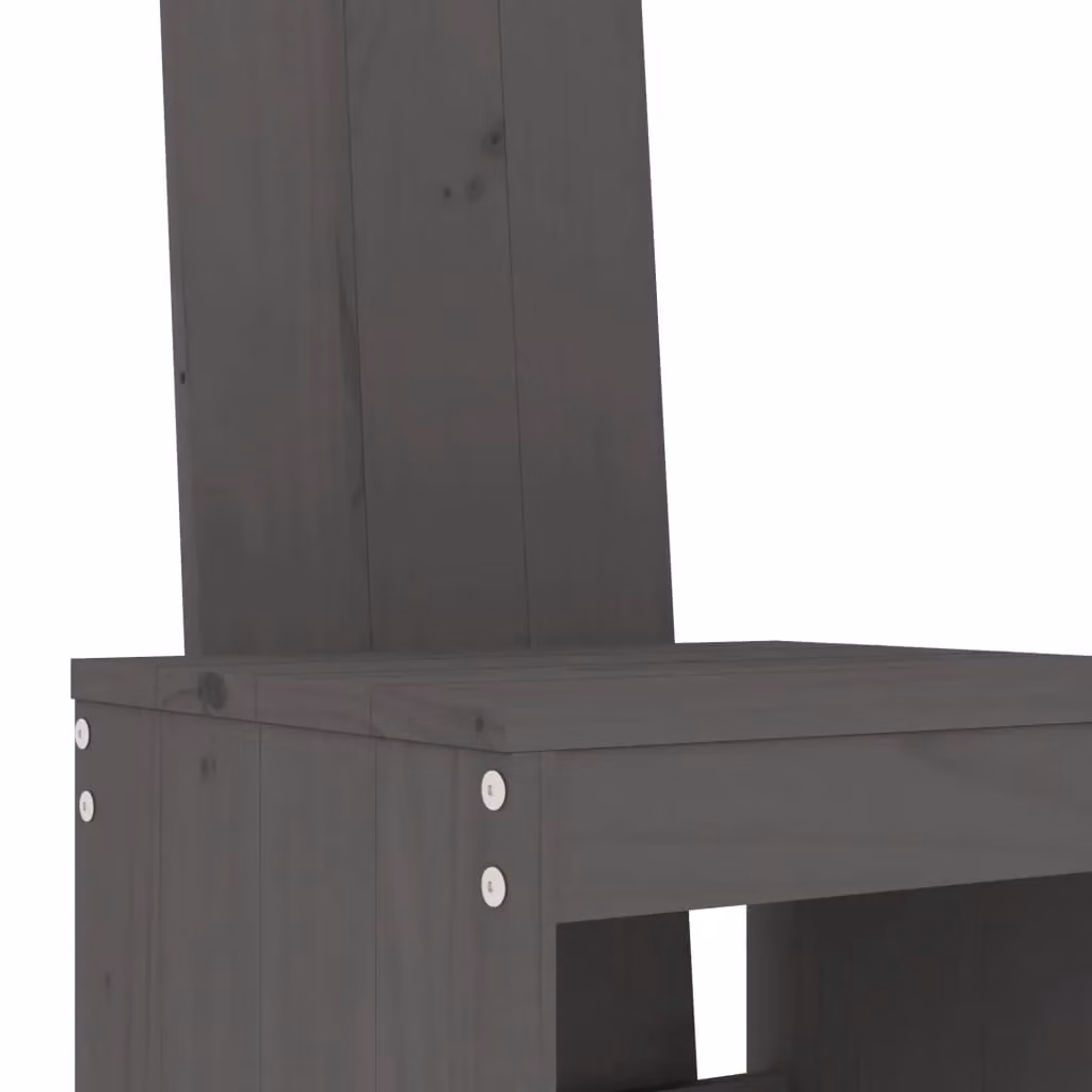 Berkfield Home 5 Piece Garden Bar Set in Grey Solid Wood Pine – 4