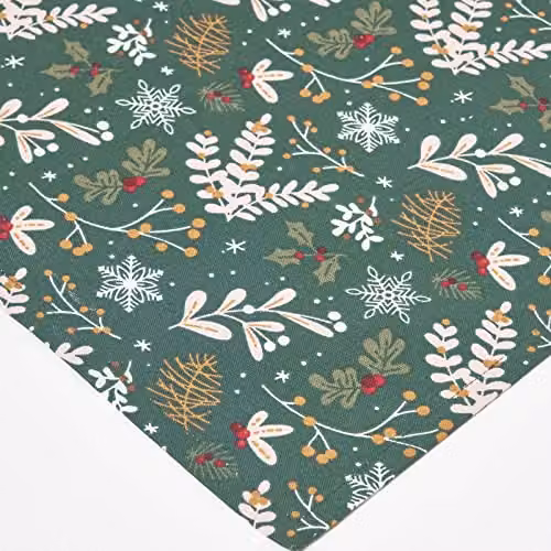 HOMESCAPES Festive Forest Green Christmas Napkin Set of 4, 100% Cotton, 45 x 45 cm – 3