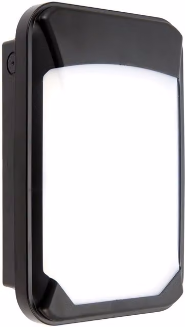Loops Outdoor Commercial Bulkhead Wall Light in Black with Cool White LED and Motion Sensor, IP65 Rated – 2