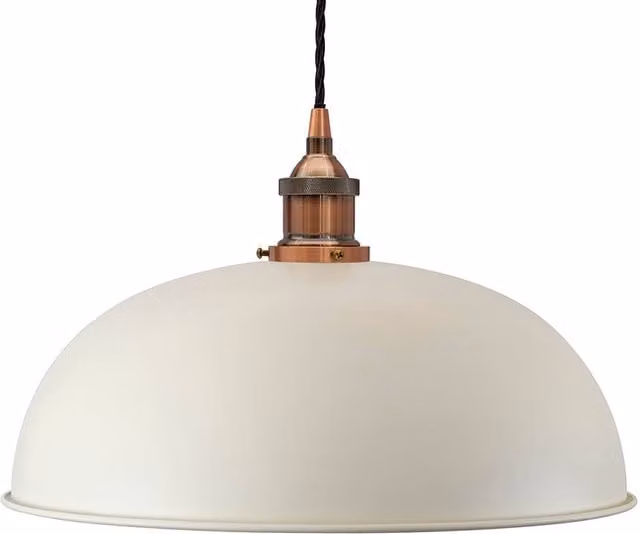 SE Home Worcester Pendant Light in White Clay with Antique Copper and Black Twisted Details – 1