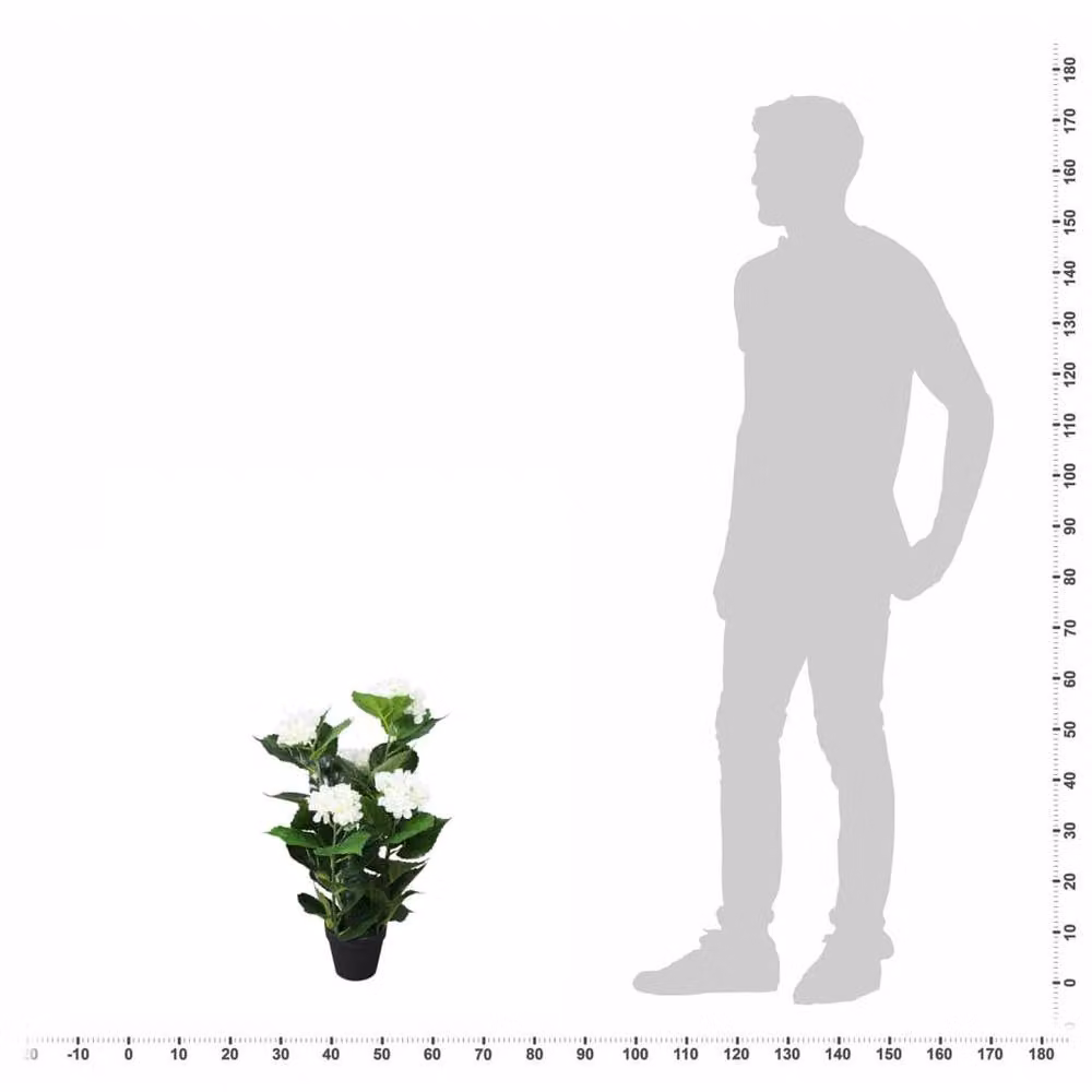 Berkfield Home Artificial White Hydrangea Plant in Pot, Height: 60 cm – 3