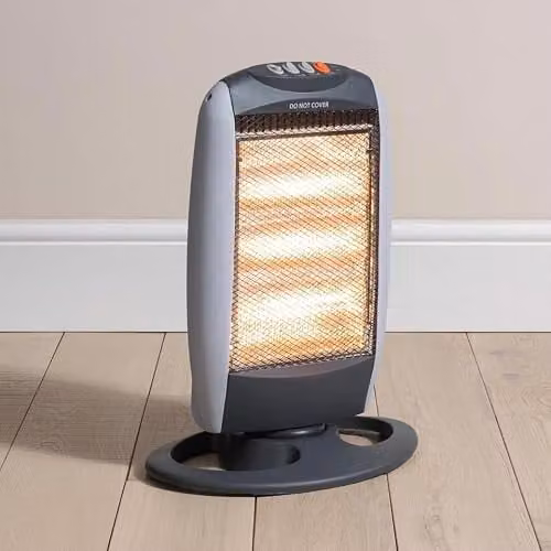Fine Elements 1200W Halogen Heater in Black with Tilt Protection – 2