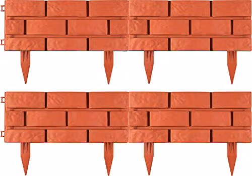 St Helens Home & Garden Terracotta Red and Brown Brick Effect Garden Border Edging, 4 Pack – 3