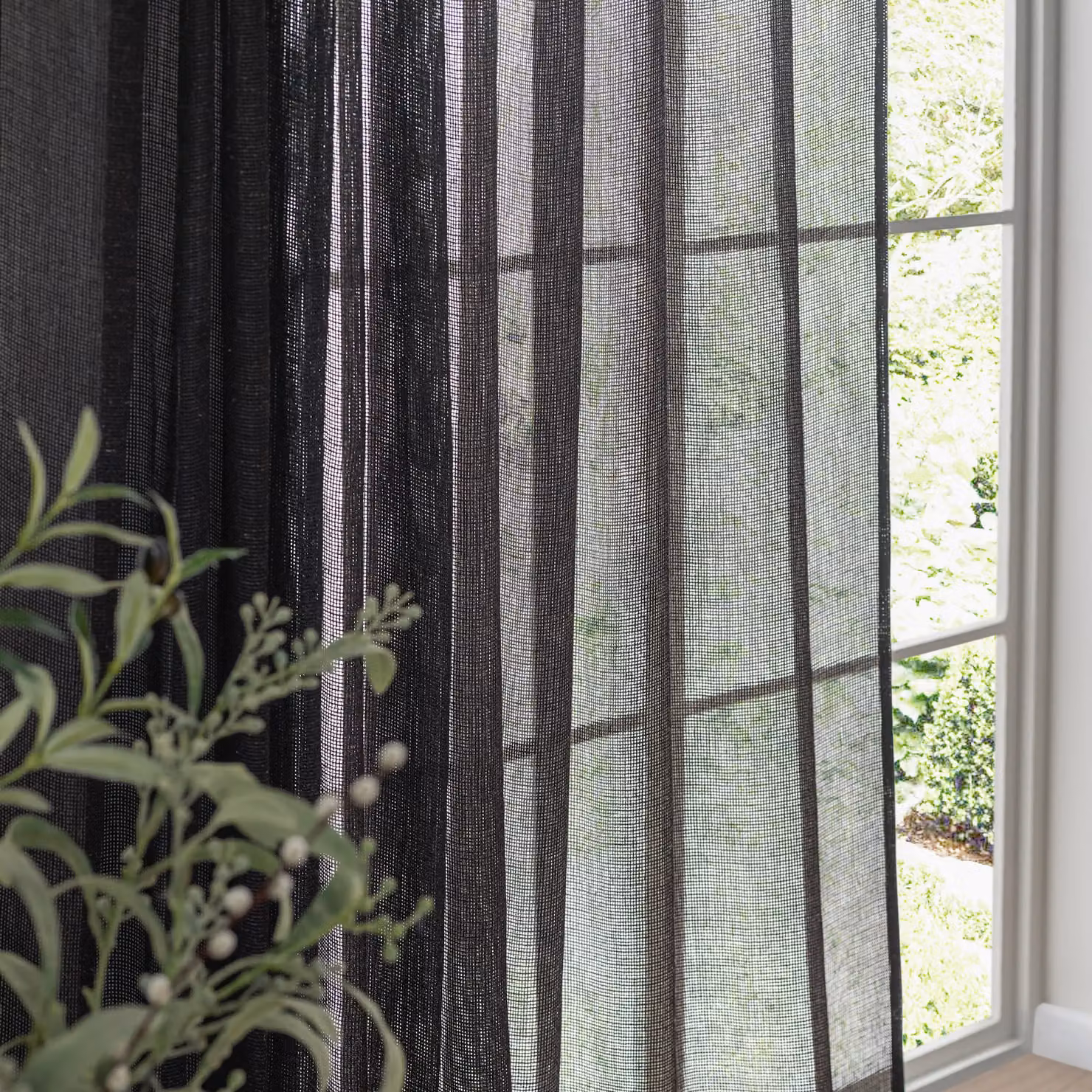 Yard Nimbus Sheer Black Fabric Curtain Panel – 4
